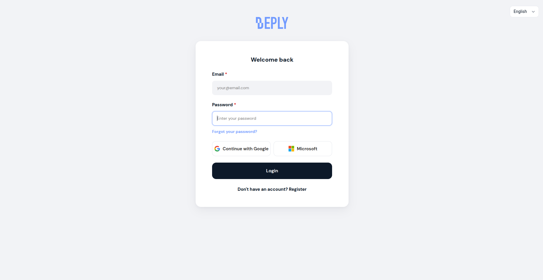 Deply platform screenshot