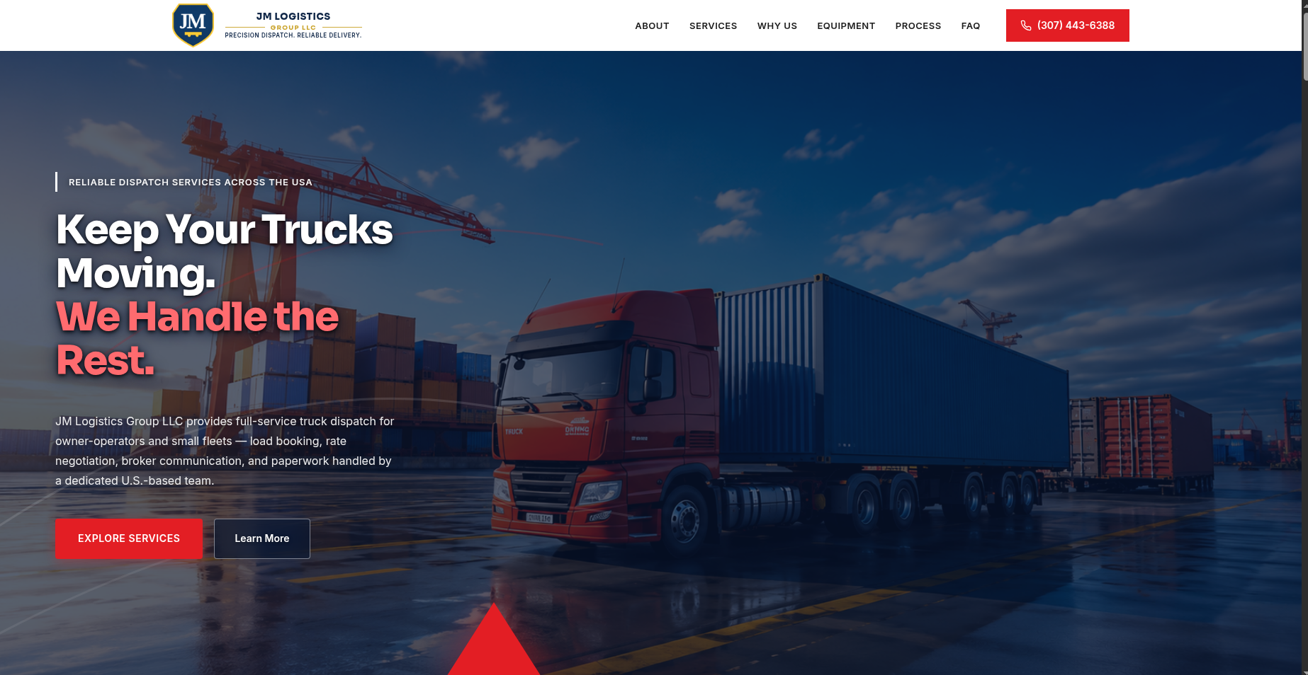 JM Logistics Group website screenshot
